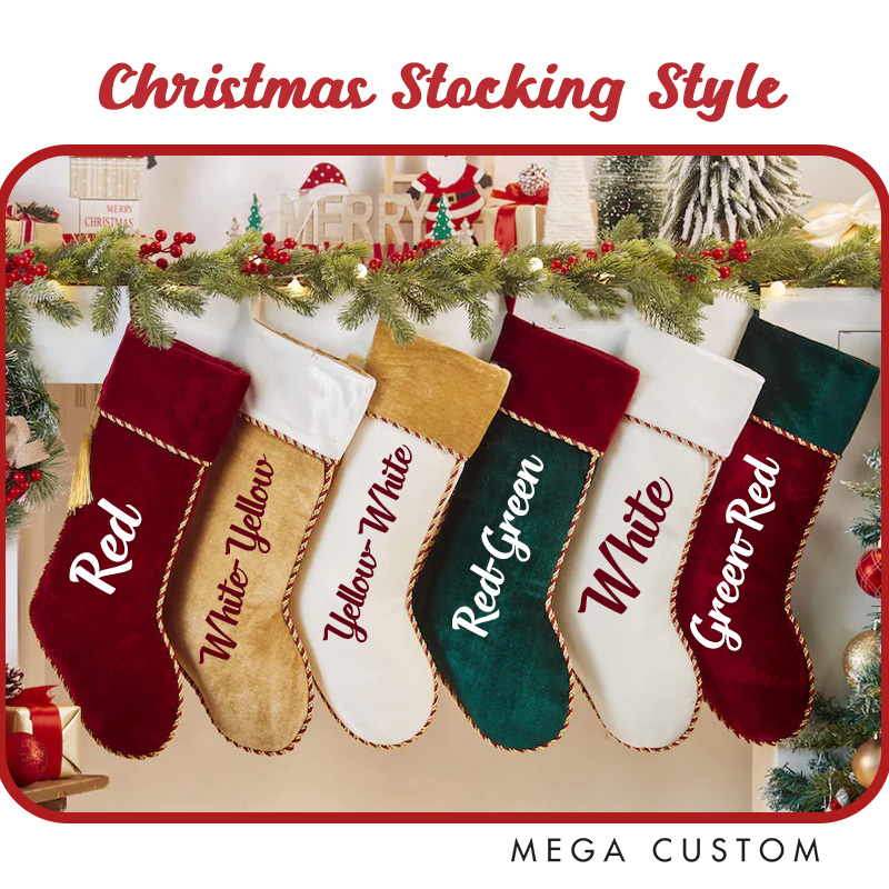 Personalized Family Christmas Stockings Custom Velvet Christmas Stockings with Name Monogram Stocking Family Christmas Gifts Holiday Decor