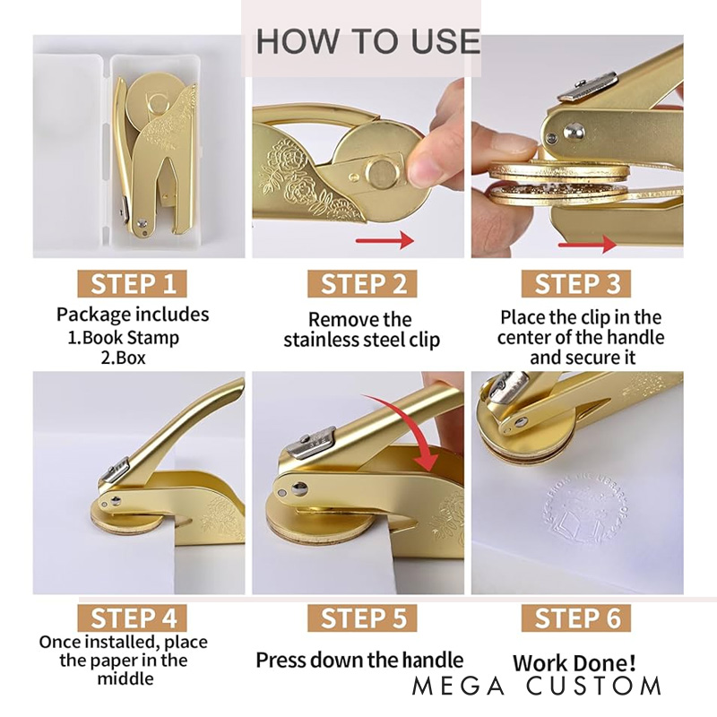 Personalized from the Library of Book Embosser Stamp with Name Custom Book Stamp Library Embosser Book Lover Gift for Librarian