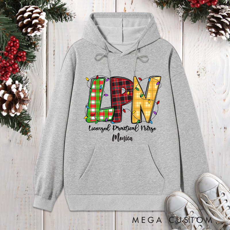 Personalized Hoodies for Nurse Customized LPN Licensed Practical Nurse Design Hoodies Xmax Gift