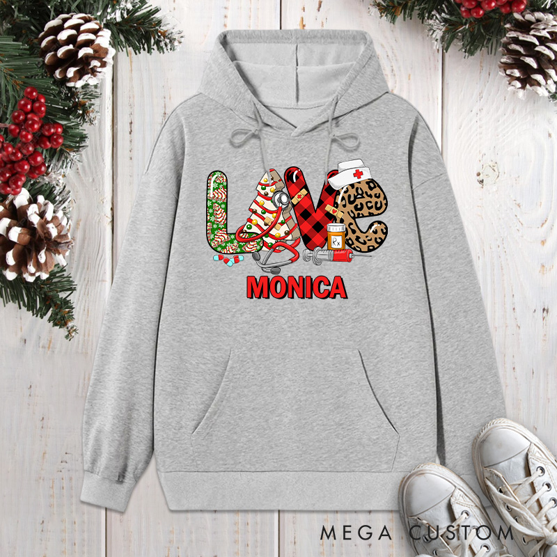 Personalized Hoodies for Nurse Customized Love Nurse Design Hoodies Xmax Gift