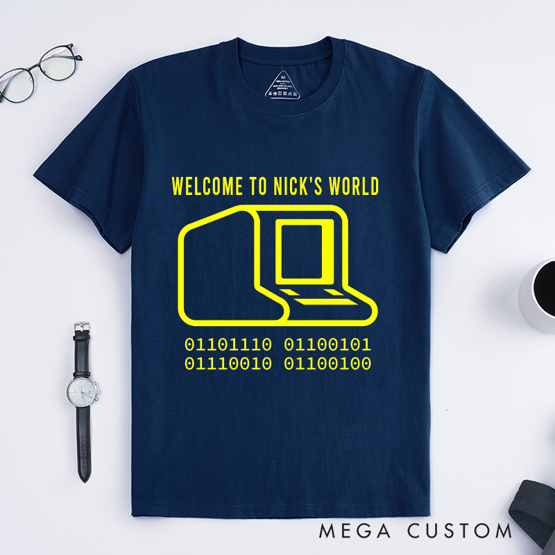 Personalized Binary Nostalgia T-Shirt Programming Computer Shirts Software Developer Shirt Gift for Geek Nerd Technology Lover