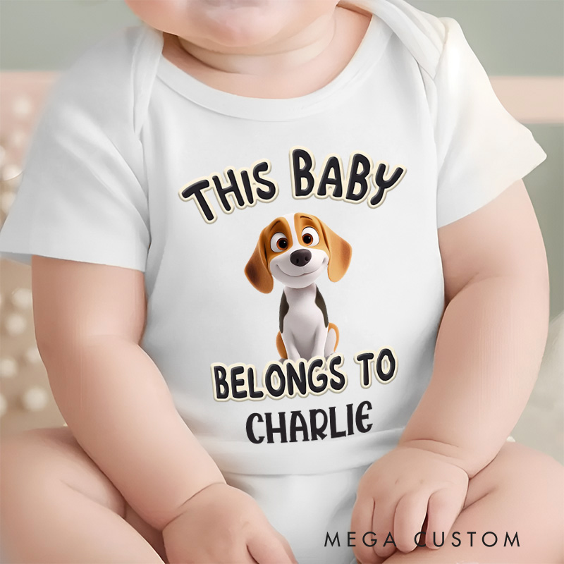 Personalized This Cutest Baby Belongs to Dog Baby Bodysuit Pet Lover Gifts