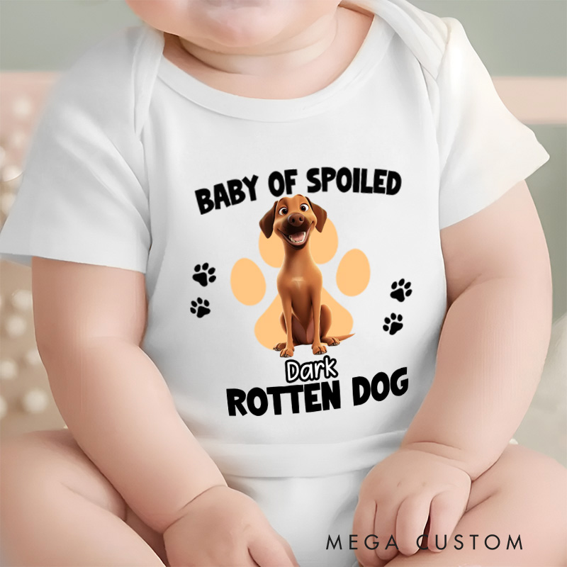 Personalized Baby of Spoiled Rotten Dogs Bodysuit Baby Shower Gift