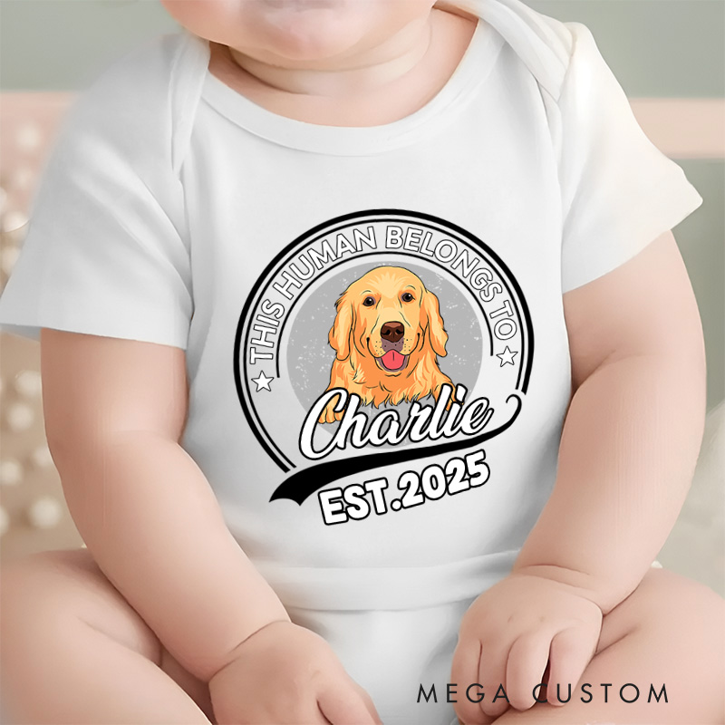 Personalized Human Belongs To Dog Bodysuit Pet Lover Gifts