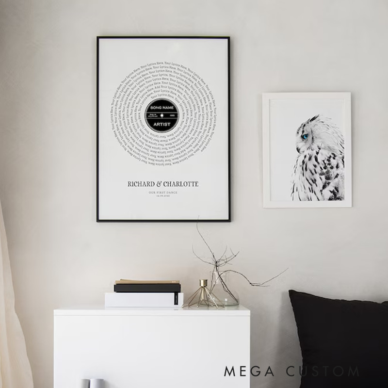 Personalized Vinyl Lyrics Poster Vinyl Record Print Without Frame Typography Print Music Art Song Lyrics Poster