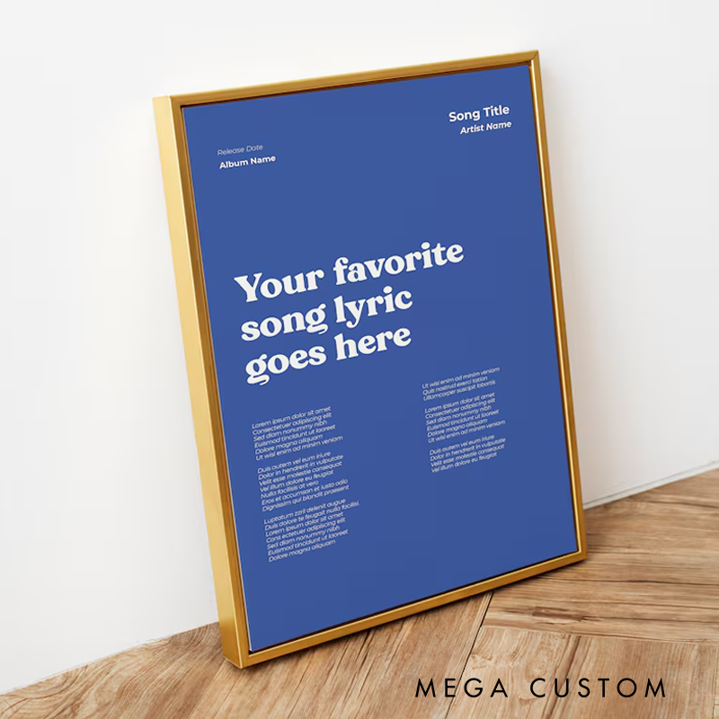 Personalized Swiss Style Lyrics Poster Printable Lyric Poster Song Lyric Wall Art Without Frame Music Poster Custom Lyric Poster