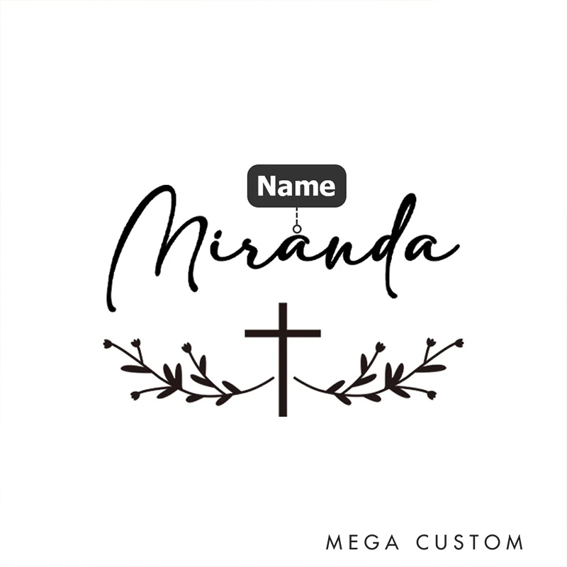 Personalized Cross Artistic Name PU Leather A5 Notebook Cover with Compartments Birthday Gift for Artist Christian