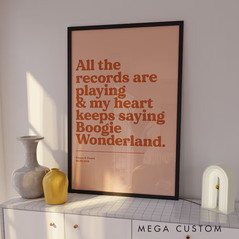 Personalized Song Lyric Print Without Frame Music Poster Wall Art Typographic