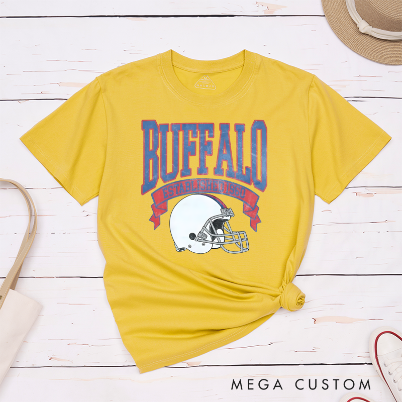 Personalized Buffalo Football Team T-Shirt with Custom Graphic Design