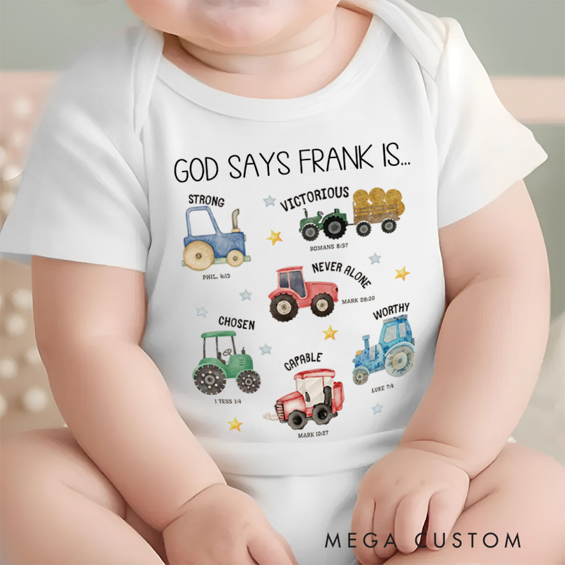Personalized God Says I'm Baby Onesie Religious Baby Gift