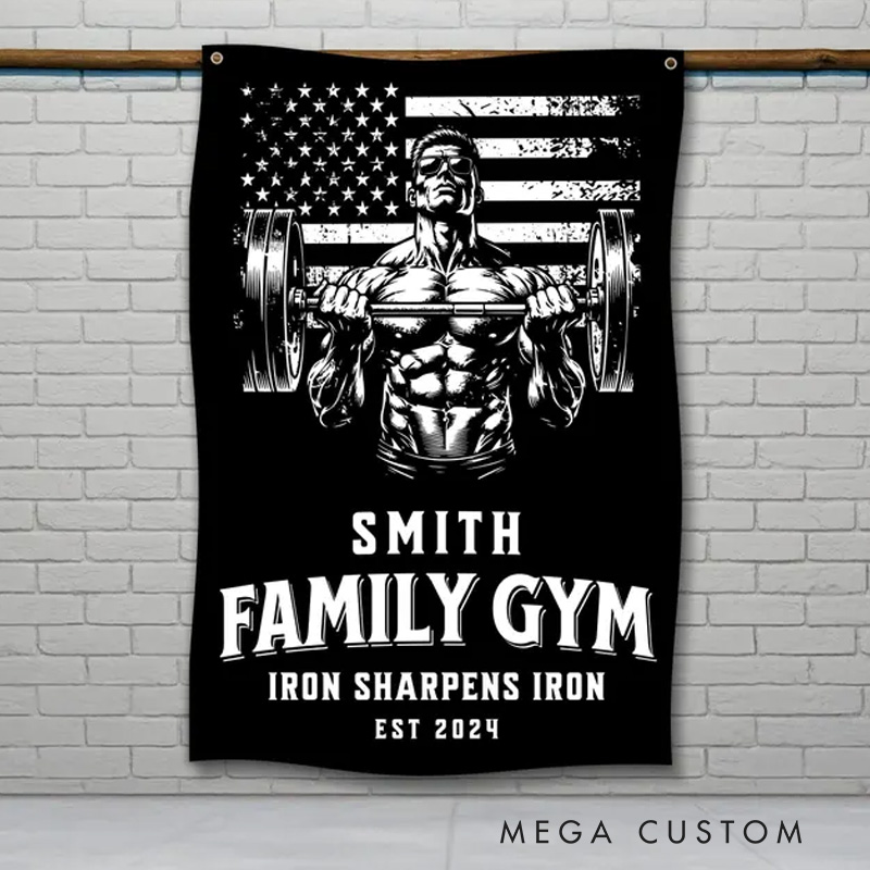 Personalized American Flag Throw Blanket Adventures Weightlifting Art Gym Decor Gift Gym Lovers