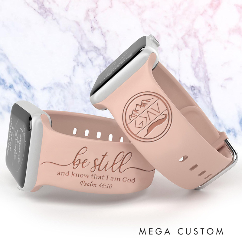 Personalized Christian Collection Silicone Watch Band with Bible Verses for Apple Watch Religious Messages Watch Band Christian Gift