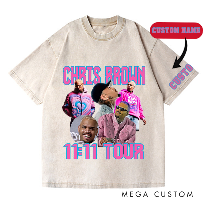 Personalized Hip Hop Music Tour Washed T-Shirts Concert Shirt Gift for Fans Country Music Music Lover