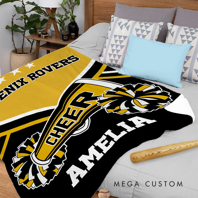 Personalized Cheerleading Blanket with Custom Name and Team Design