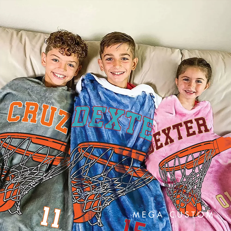 Personalized Basketball Blanket with Custom Name and Number