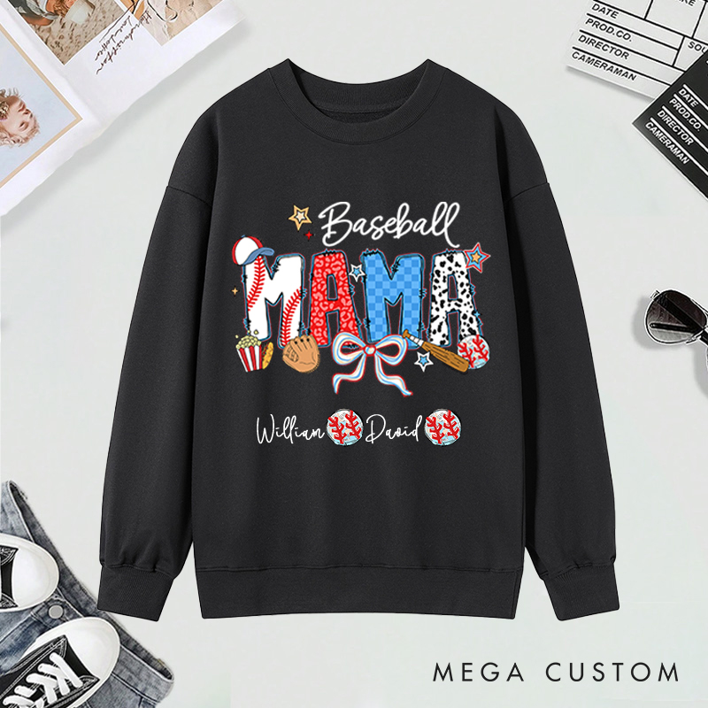 Personalized Baseball Sweatshirt with Custom Name and Design for Mom Nana and More
