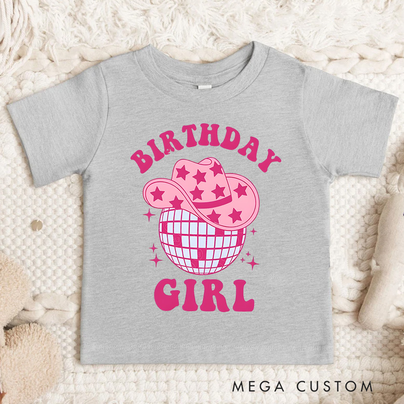 Personalized Birthday Girl Kids T-Shirt with Cute Birthday Year Number and Name Design for a Special Birthday Outfit
