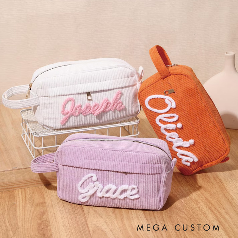 Personalized Name Pencil Case Corduroy Pencil Case for Kids with Name Yarn Name Pencil Case Back to School Gifts