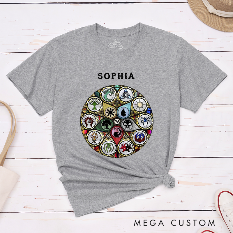  Personalized Elemental Crest Emblem Classic T-Shirts Customizable Unisex Gift Iconic Abstract Style Perfect for Fantasy Lovers and Creative Individuals 