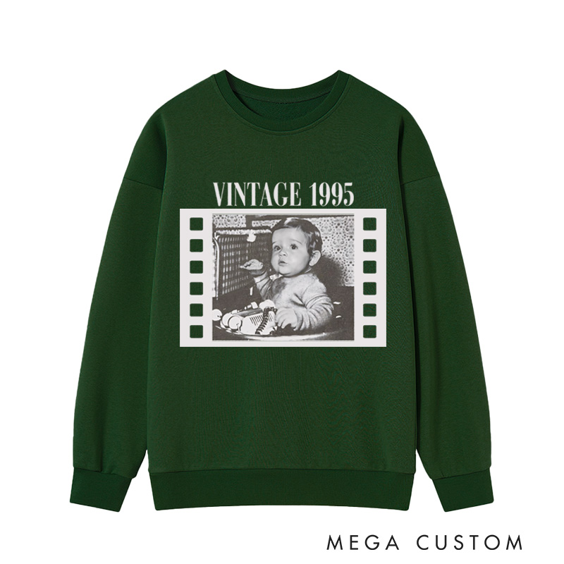 Personalized Vintage Childhood Photo Movie Classic Sweatshirt Retro Film Crewneck Movie Shirt