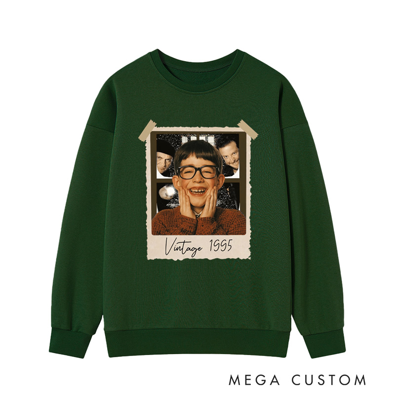 Personalized Vintage Childhood Photo Christmas Movie Classic Sweatshirt Retro Film Crewneck Movie Shirt