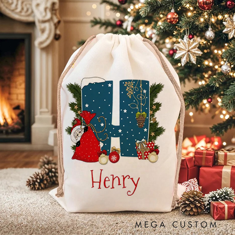 Personalised Canvas Santa Sack Christmas Gift Bag Large Santa Gift Bag for Holiday Presents Xmas Gift Bags