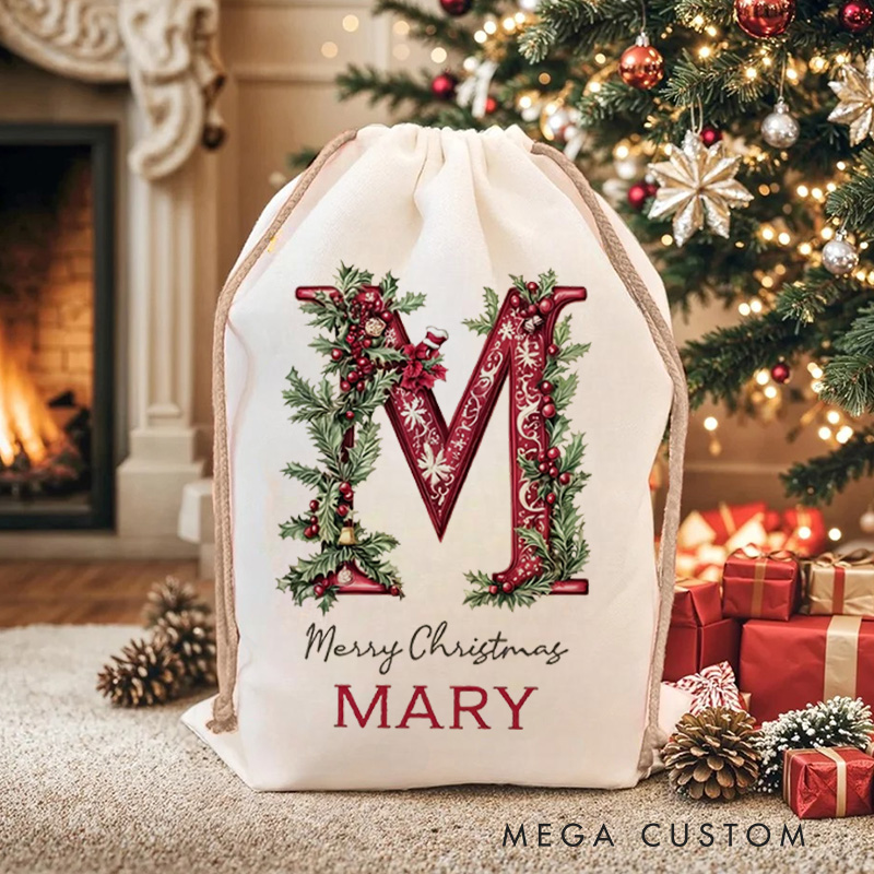 Personalised Canvas Santa Sack Christmas Gift Bag Large Santa Gift Bag for Holiday Presents Xmas Gift Bag