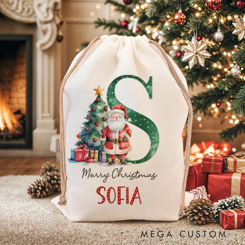 Personalised Canvas Santa Sack Christmas Gift Bag Large Santa Gift Bag for Holiday Presents Xmas Gift Bags