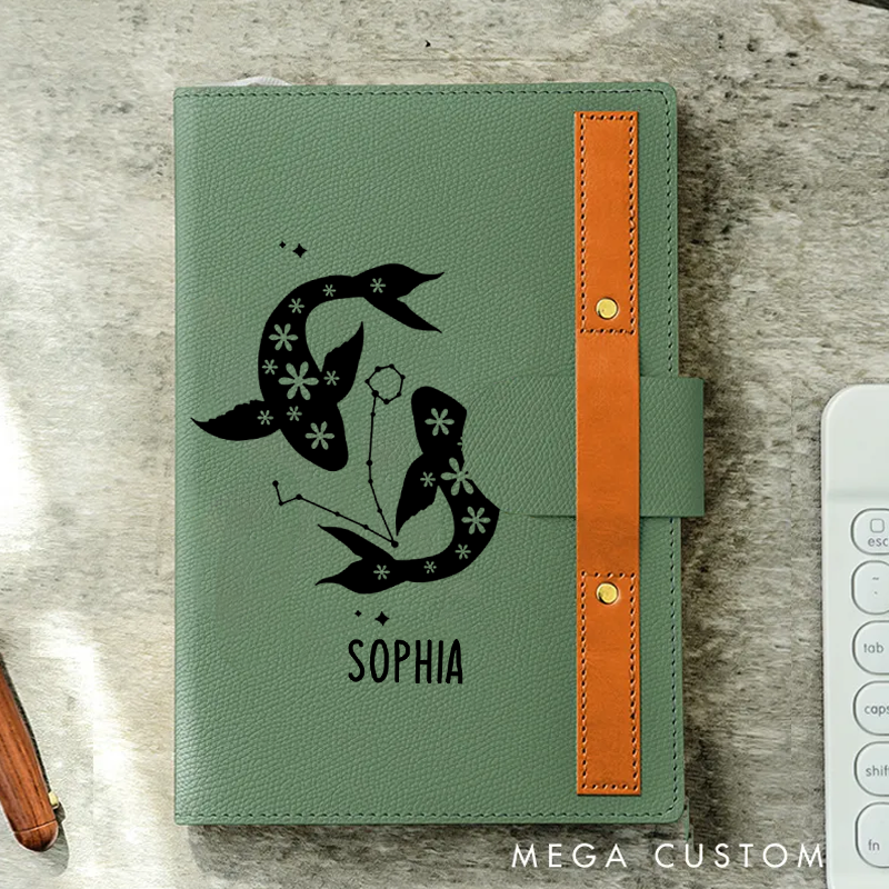Personalized Zodiac Sign Custom Journal Birthday Gift Month Zodiac Gift Journal Notebook Astrology Gift