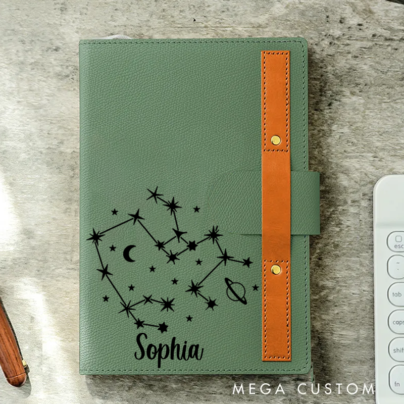 Personalized Zodiac Journal Zodiac Notebook Birthday Gift Month Zodiac Gift Journal Notebook Astrology Gift