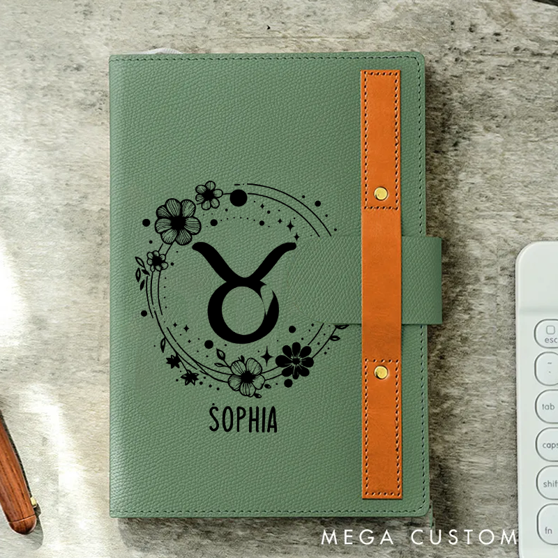 Personalized Zodiac Journal Zodiac Notebook Birthday Gift Month Zodiac Gift Journal Notebook Astrology Gift