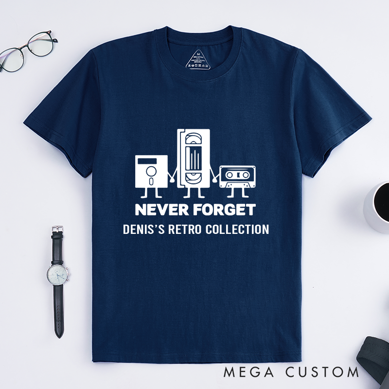 Personalized Never Forget T-Shirt Retro Technology Programmer Shirt Gift for Geek Nerd