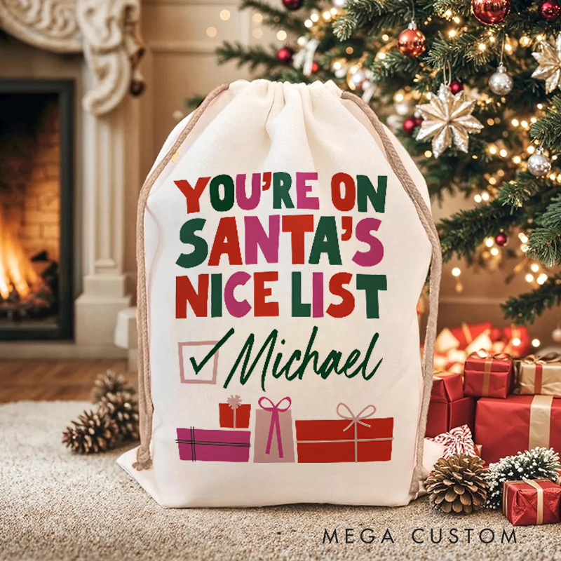 Personalized Santa's Nice List Oversized Gift Bag