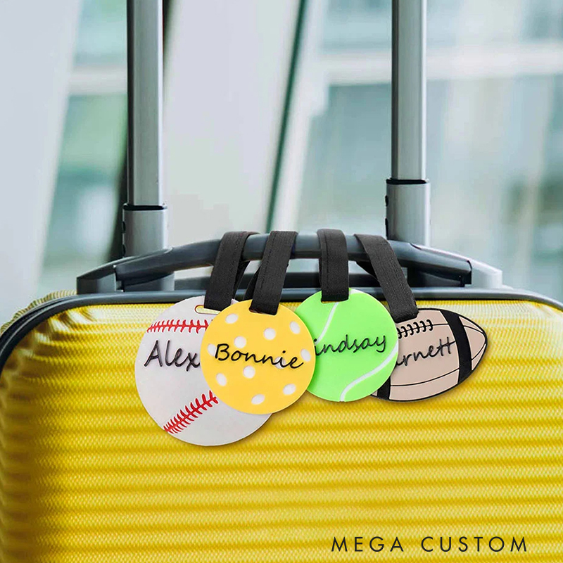 Personalized 3D Printed Softball Basketball Sports Luggage Bag Tag with Name 