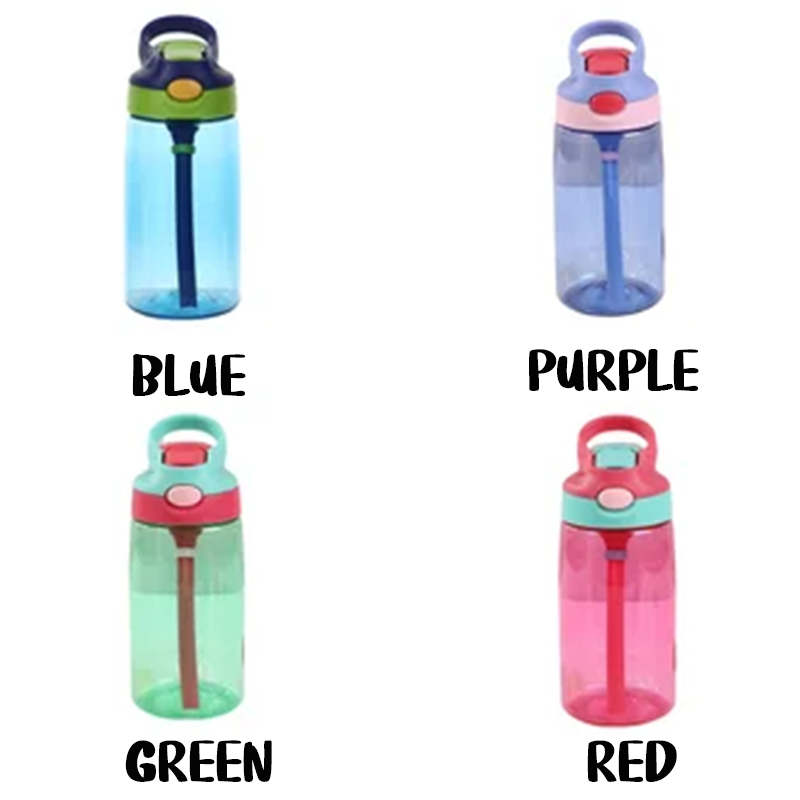 Personalized Cute Animals with Letters Kids Water Bottle with Straw