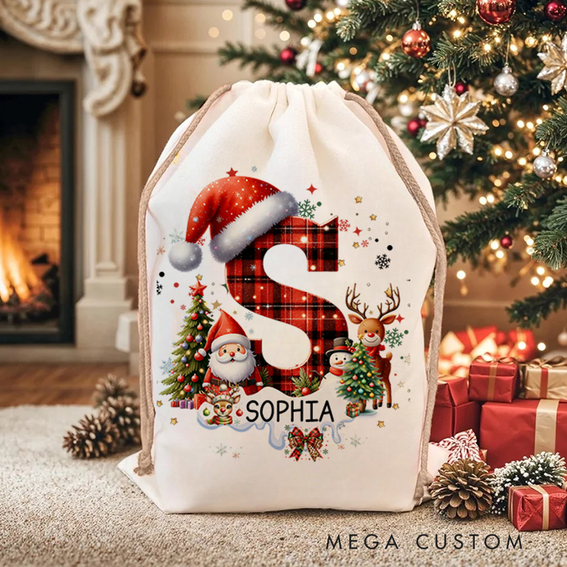 Personalized Alphabet Christmas Sack with Name Christmas Decor Gift