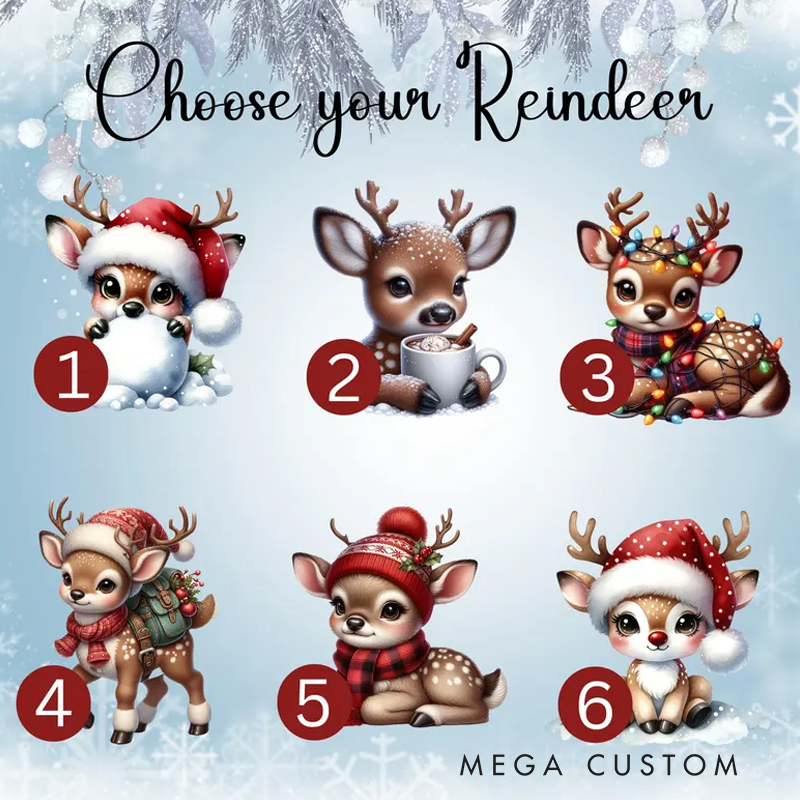 Personalized Initial Ornament Custom Letter Ornament Reindeer Ornament Personalized Christmas Ornament 