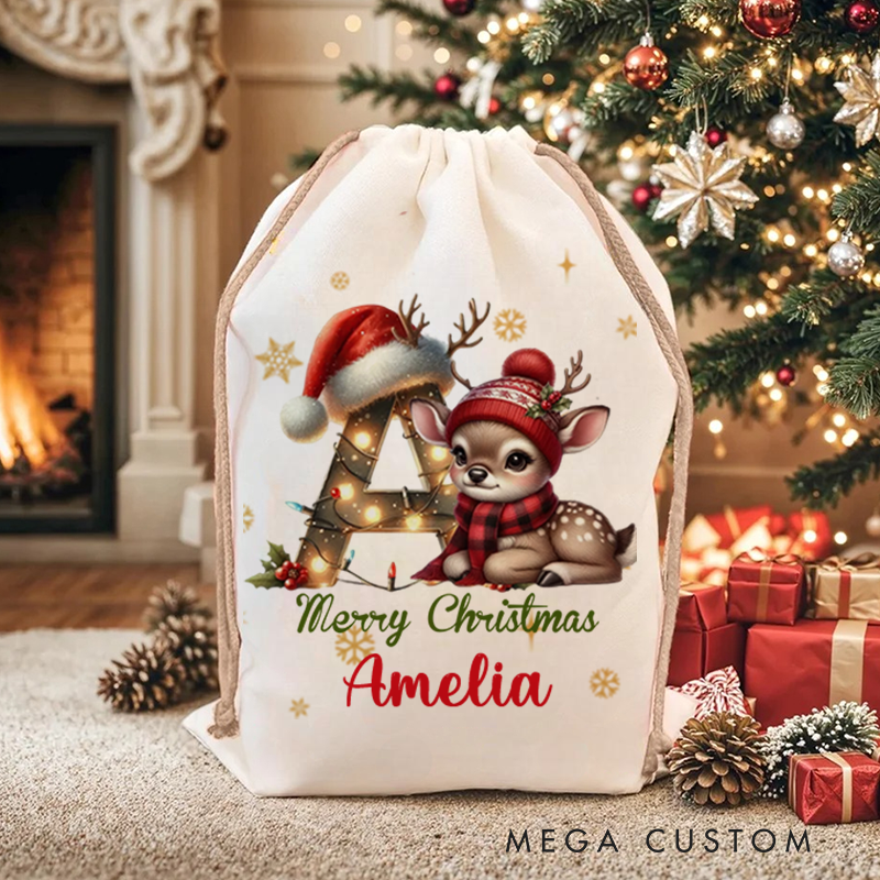 Personalised Santa Sack Xmas Toy Sack with Name Special Delivery Christmas Eve Sack Christmas Present Sack Gift
