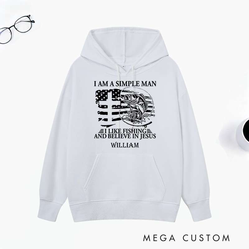 Personalized a Fisher of Men Classic Hoodies with Name Unisex Hoodies Religious Gift for Christian Men