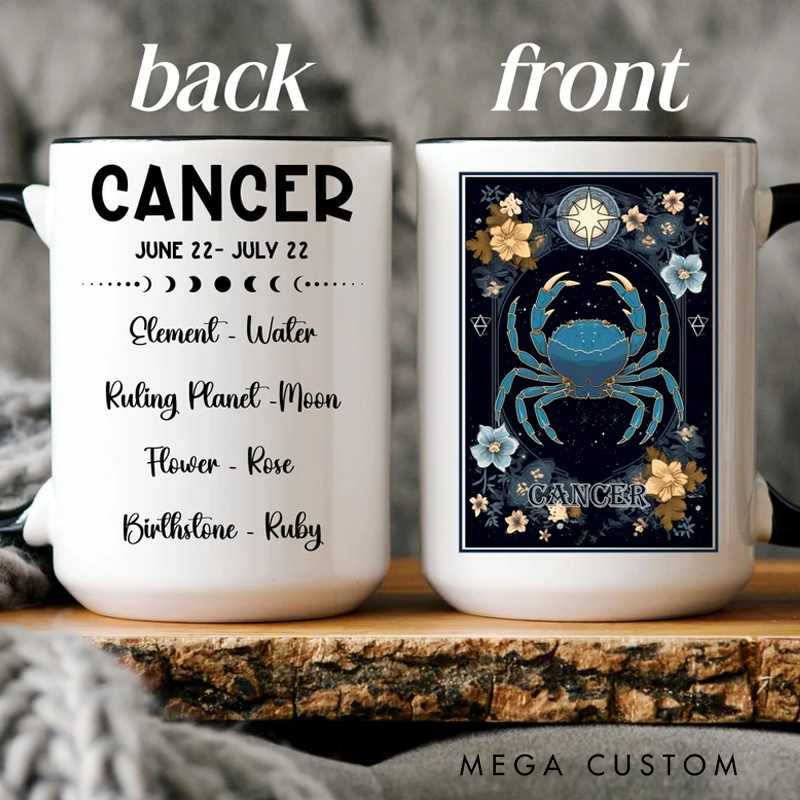 Personalized Tarot Zodiac Birthday Mug Astrology Zodiac Mug Tarot Zodiac Coffee Mug Birthday Mug for Astrology Lover