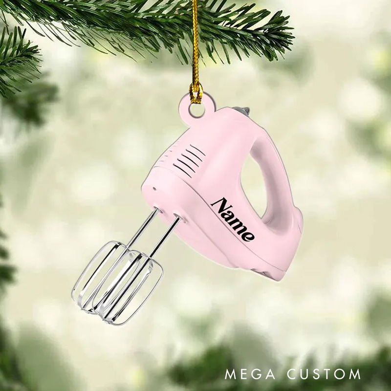 Personalized Baking Mixer Christmas Ornament Acrylic Baking Ornament for Baker with Name Xmas Tree Decor for Baking Lover Gift