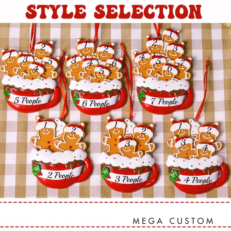 Personalized 2025 Family Gingerbread Christmas Ornament Acrylic Bakery Keepsake Holiday Tree Decor for Pastry Lovers Baking Lover Gift