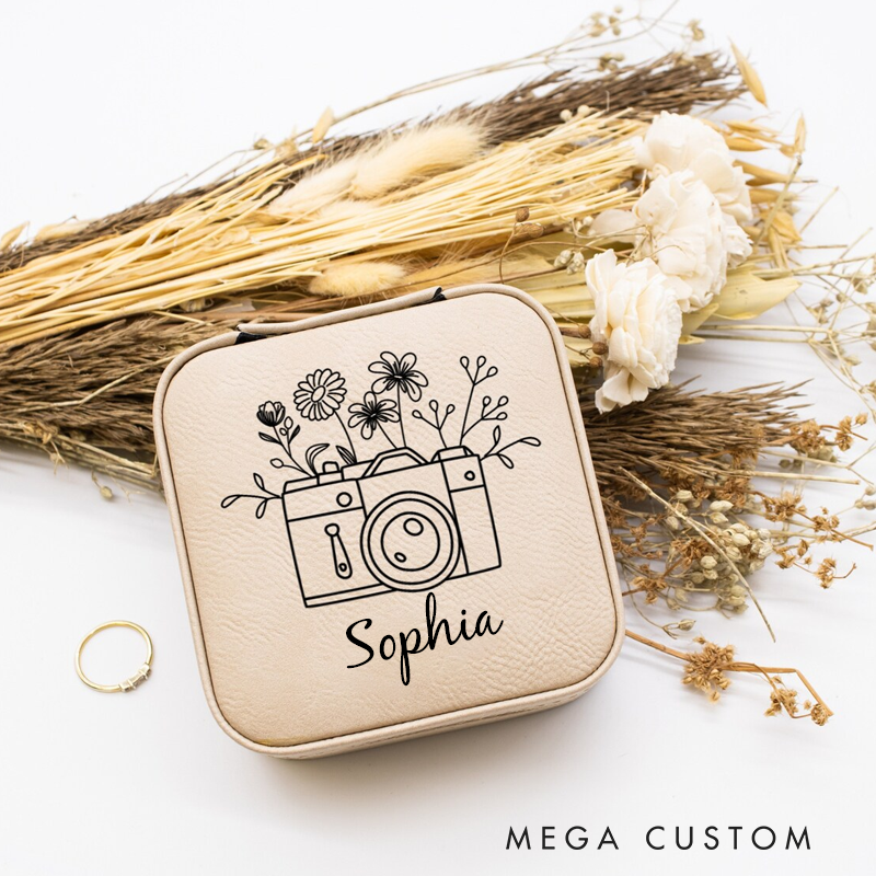 Personalized Photographer Jewelry Box Camera Gifts for Girls Travel Jewelry Box With Name Gift for Photographer Camera Lover