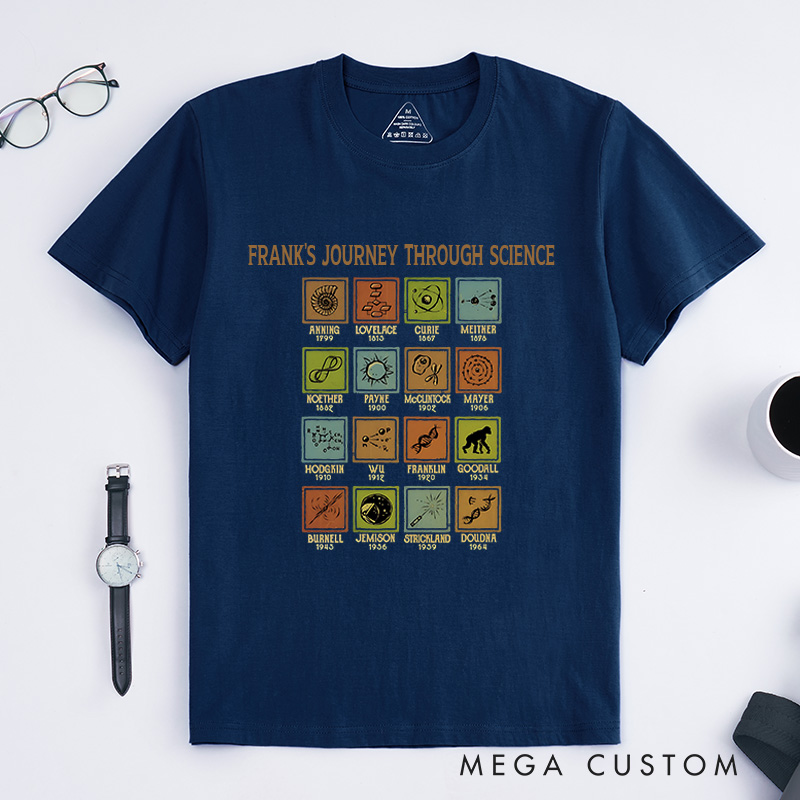 Personalized Icons Of Science T-Shirt Chemistry Science Lovers Shirt Gift for Geek Nerd