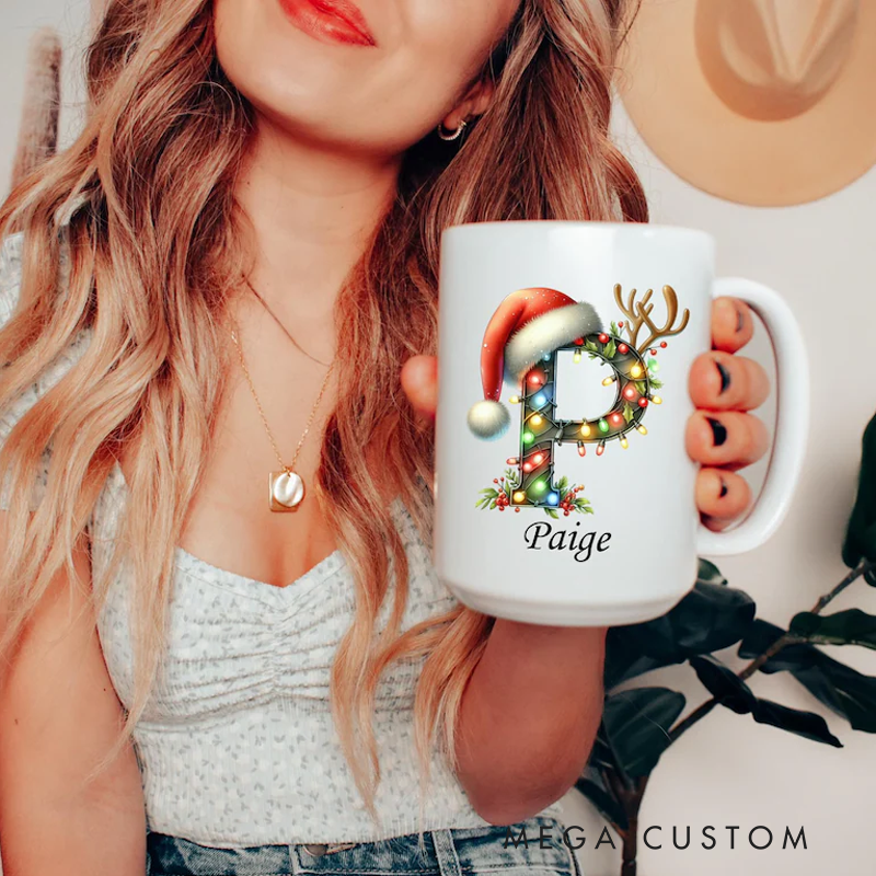 Personalized Christmas Mug Custom Name Mug Personalized Hot Chocolate Mug Monogram Mug Christmas Coffee Cup Custom Mug Gifts Secret Santa