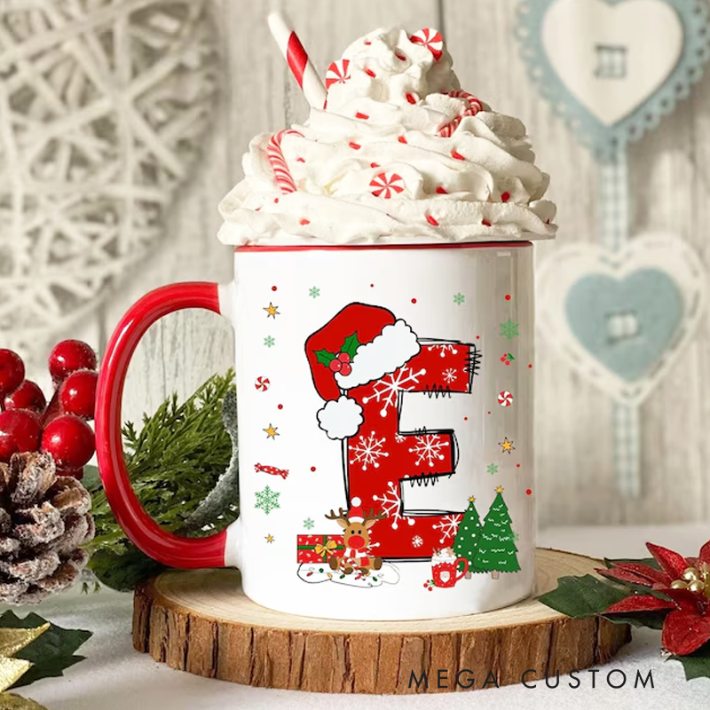 Personalized Christmas Mug Custom Initial Name Mug Secret Santa Gifts Custom Coffee Mug Christmas Gifts Reindeer Mug Xmas Decor