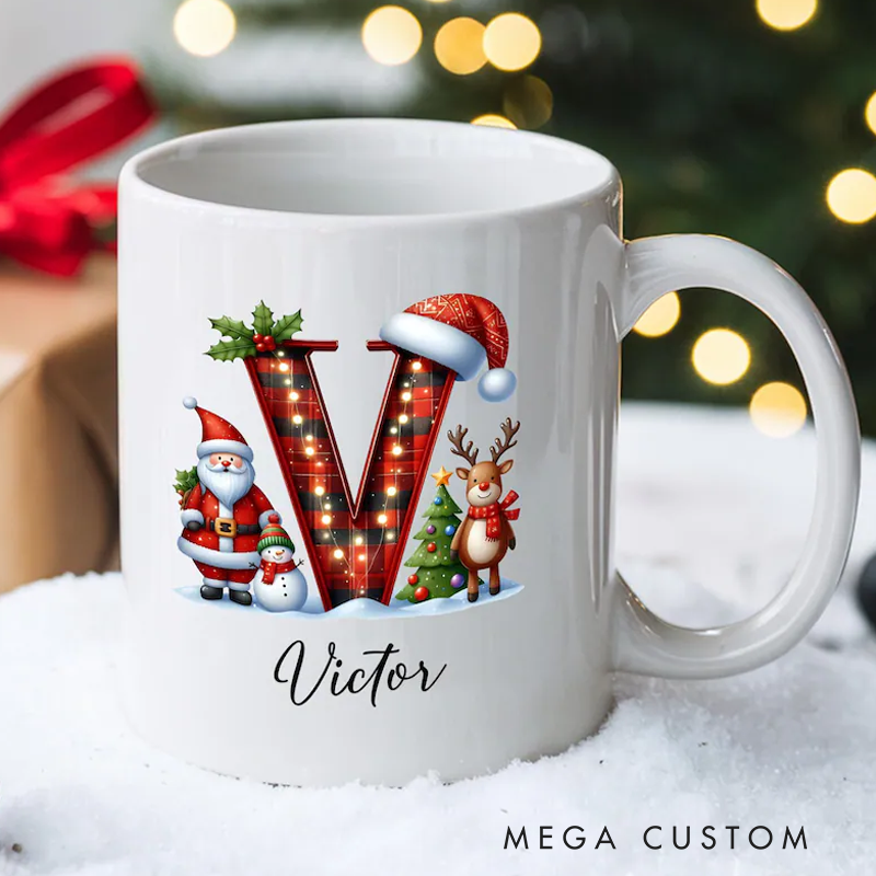 Personalized Name Mug Custom Christmas Mug Ceramic Mug Hot Chocolate Mug Name Mug Xmas Gifts Letter Mug Winter Mug Xmas Mug