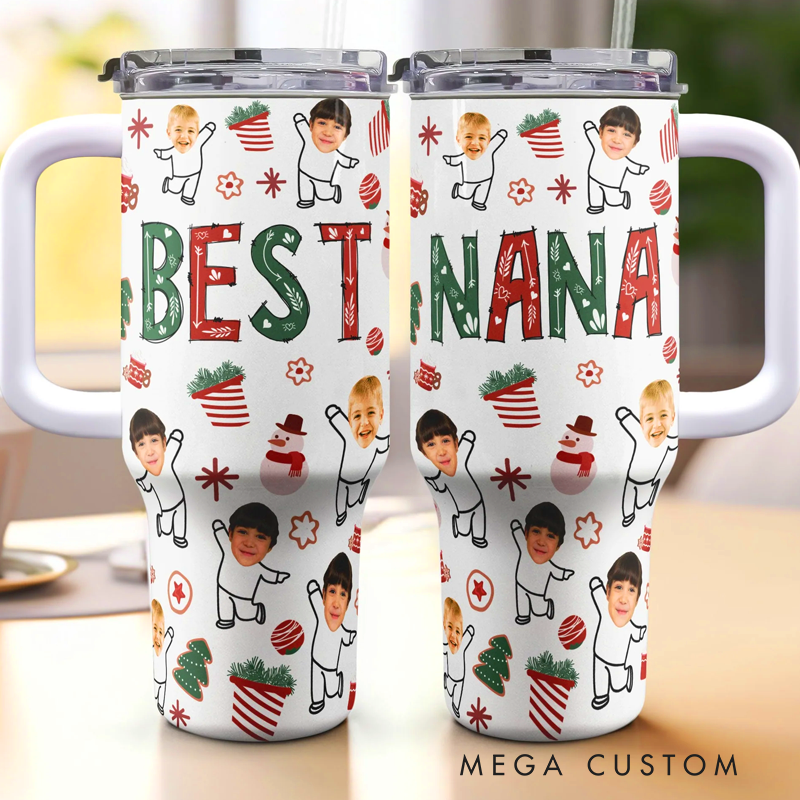  Personalized Best Nana Photo 40oz Tumbler with Straw