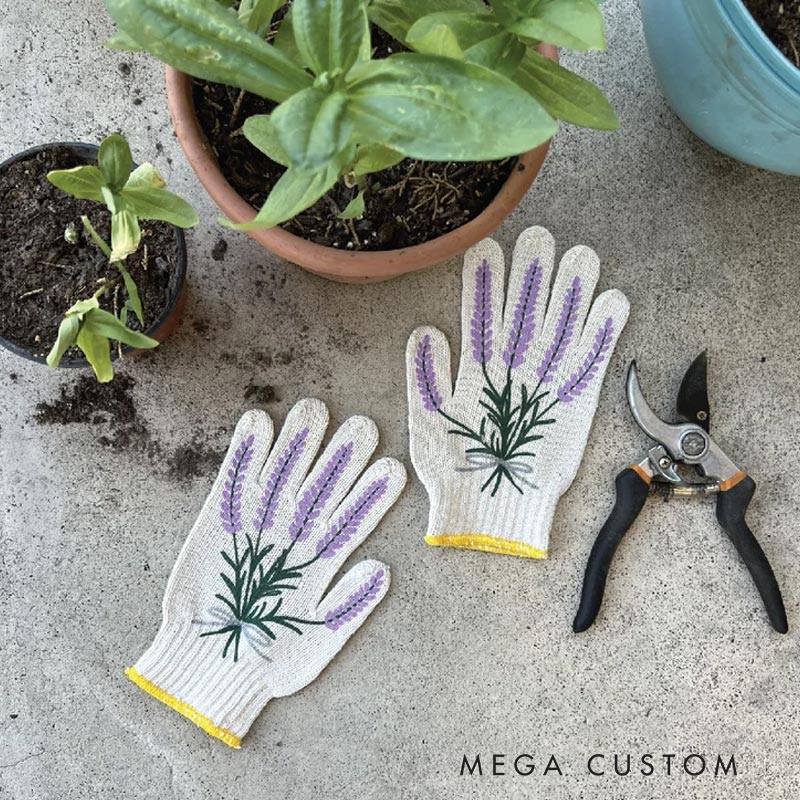 Personalized Lavender Gardening Gloves Flower Work Gloves Gardening Protective Gloves Gardening Lovers Gifts