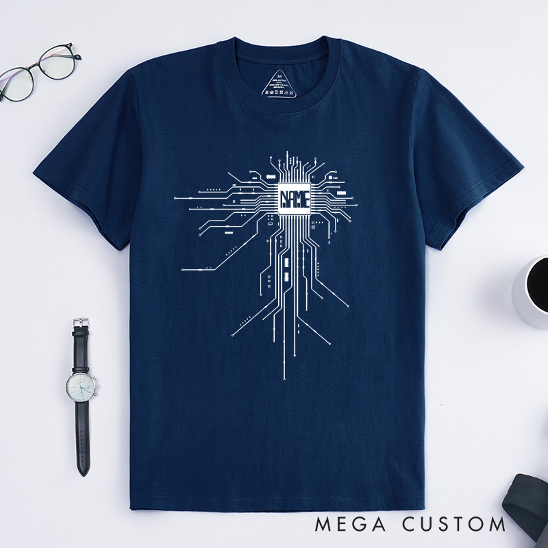 Personalized Nerd Tshirt for Gamer T-Shirt CPU Geek Shirt Funny Gift for Technology Programmer Enthusiasts